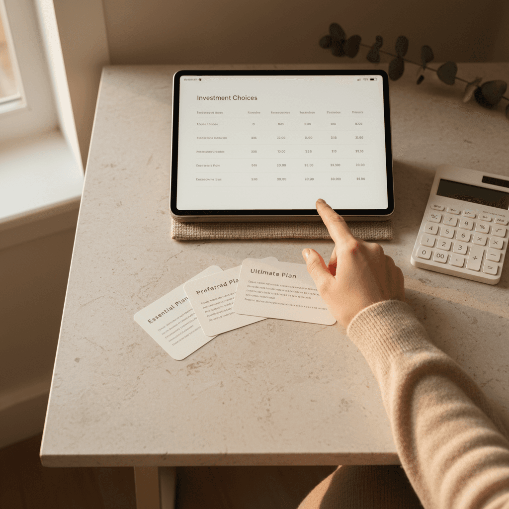 Pricing and planning desk setup